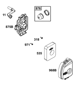 Air Cleaner Group Diagram and Parts List for 09P602-0125-H5 020000 - 09Z999 Briggs and Stratton Engine